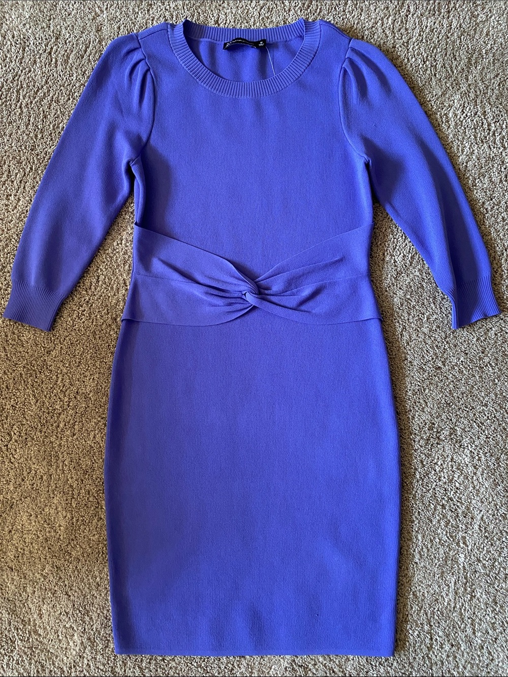 New York & Company Violet Twist-Waist Long Sleeve Dress